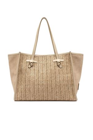Borsa in paglia beige a spina di pesce GIANNI CHIARINI | BS12360COMMMDN211